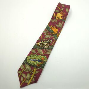 Endangered Species Tie "Bruce's Rainforest" 1996 Marc Dennis 100% Silk USA Frogs